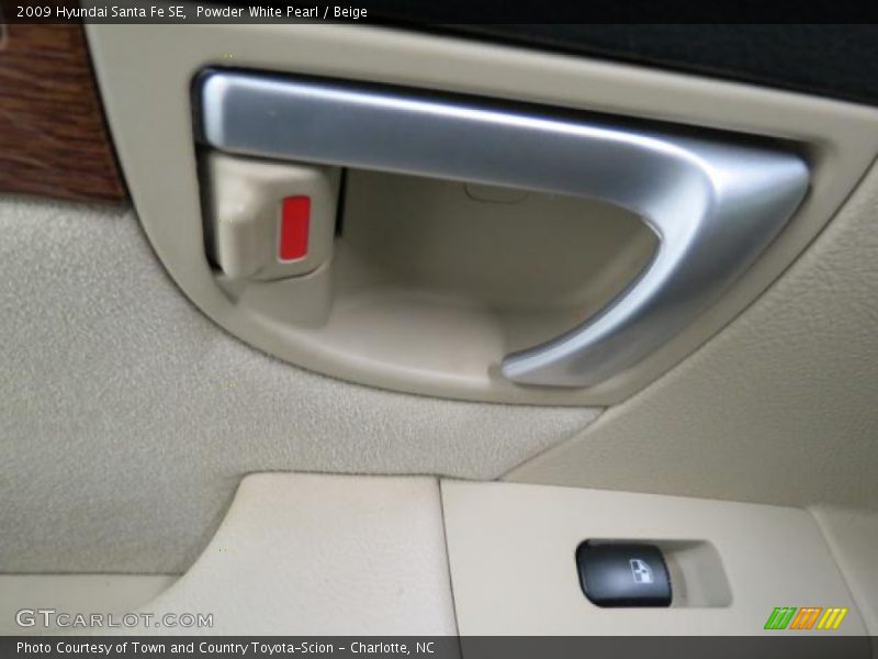 Powder White Pearl / Beige 2009 Hyundai Santa Fe SE