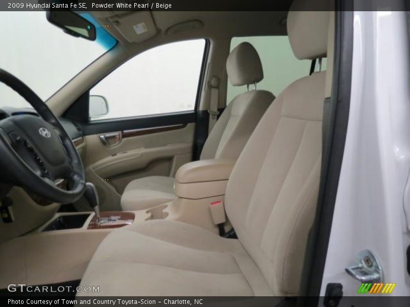 Powder White Pearl / Beige 2009 Hyundai Santa Fe SE