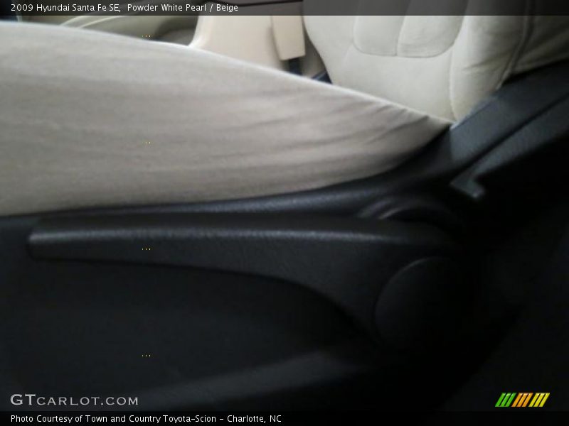 Powder White Pearl / Beige 2009 Hyundai Santa Fe SE