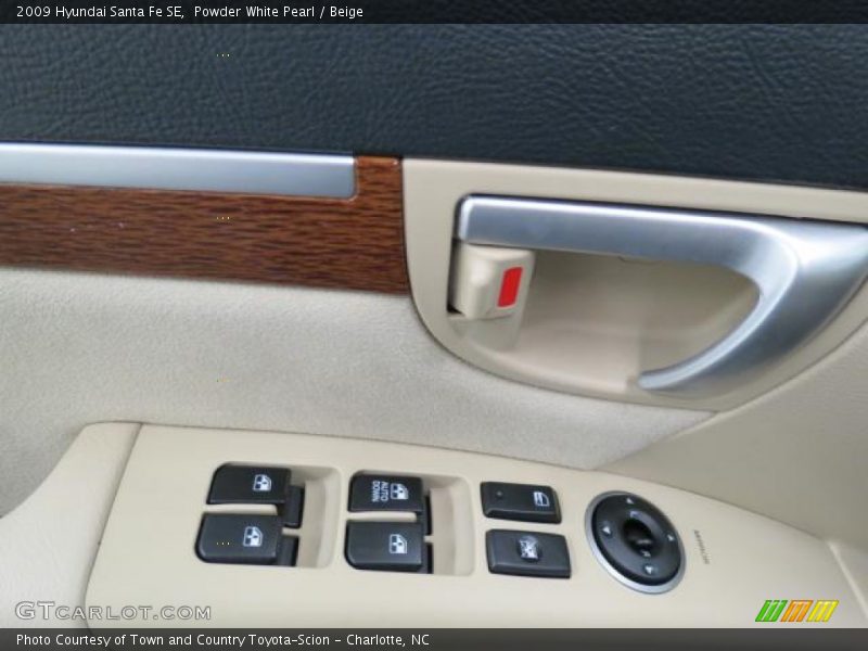Powder White Pearl / Beige 2009 Hyundai Santa Fe SE