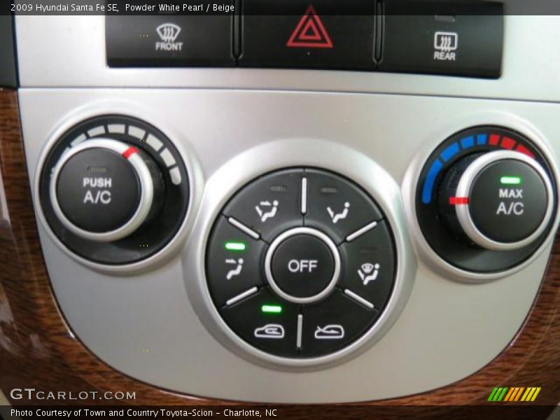 Powder White Pearl / Beige 2009 Hyundai Santa Fe SE