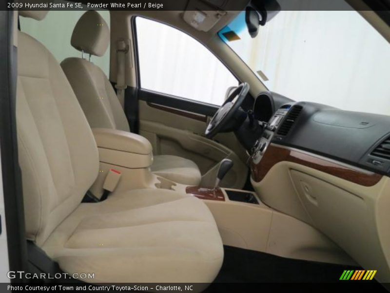 Powder White Pearl / Beige 2009 Hyundai Santa Fe SE