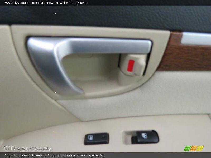 Powder White Pearl / Beige 2009 Hyundai Santa Fe SE
