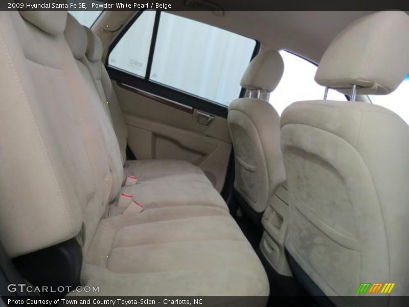 Powder White Pearl / Beige 2009 Hyundai Santa Fe SE