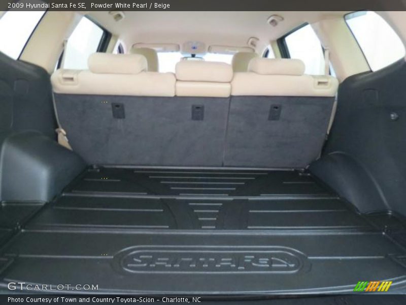 Powder White Pearl / Beige 2009 Hyundai Santa Fe SE