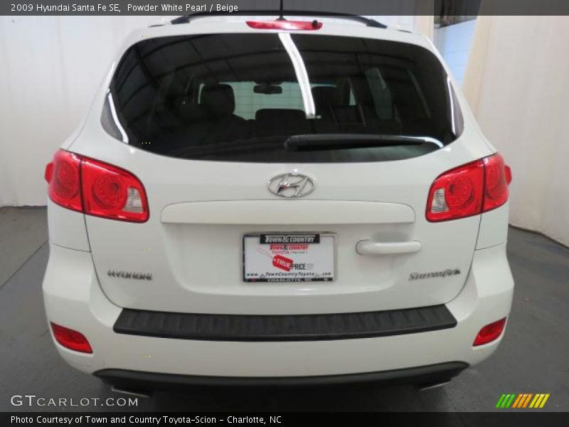 Powder White Pearl / Beige 2009 Hyundai Santa Fe SE