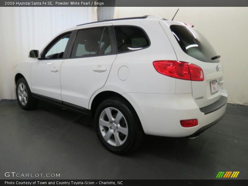 Powder White Pearl / Beige 2009 Hyundai Santa Fe SE