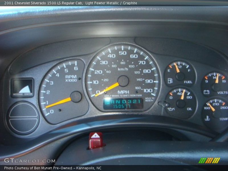  2001 Silverado 1500 LS Regular Cab LS Regular Cab Gauges