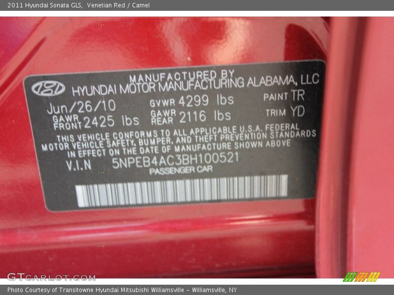 Venetian Red / Camel 2011 Hyundai Sonata GLS