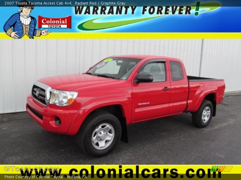 Radiant Red / Graphite Gray 2007 Toyota Tacoma Access Cab 4x4