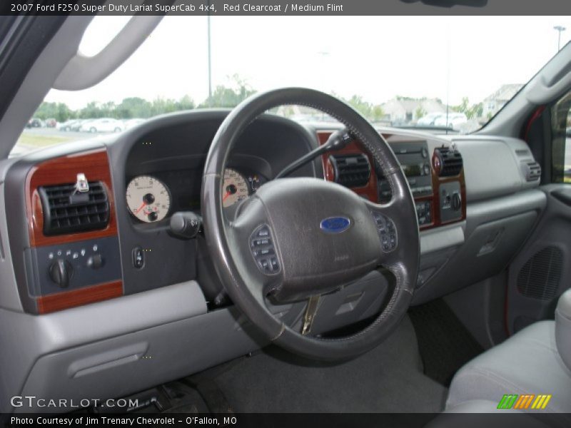 Red Clearcoat / Medium Flint 2007 Ford F250 Super Duty Lariat SuperCab 4x4