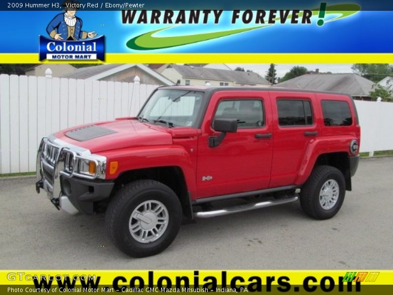 Victory Red / Ebony/Pewter 2009 Hummer H3