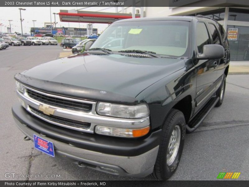 Dark Green Metallic / Tan/Neutral 2003 Chevrolet Tahoe LS 4x4