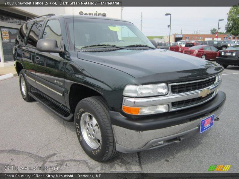 Dark Green Metallic / Tan/Neutral 2003 Chevrolet Tahoe LS 4x4
