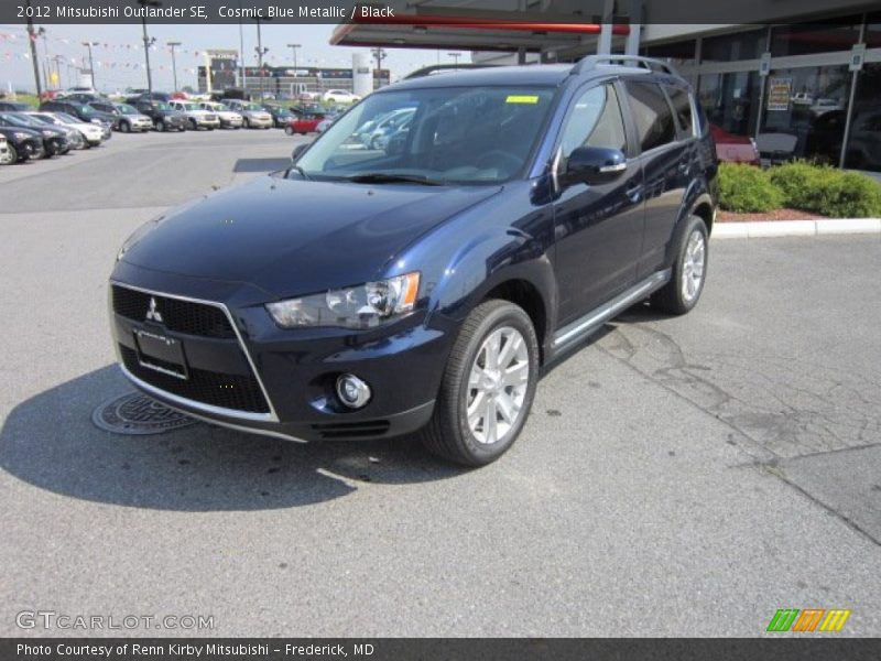 Cosmic Blue Metallic / Black 2012 Mitsubishi Outlander SE