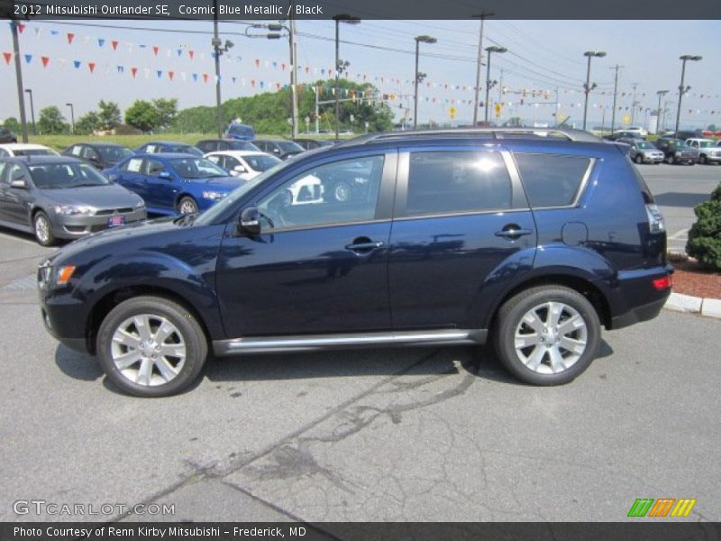 Cosmic Blue Metallic / Black 2012 Mitsubishi Outlander SE