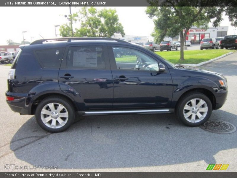 Cosmic Blue Metallic / Black 2012 Mitsubishi Outlander SE
