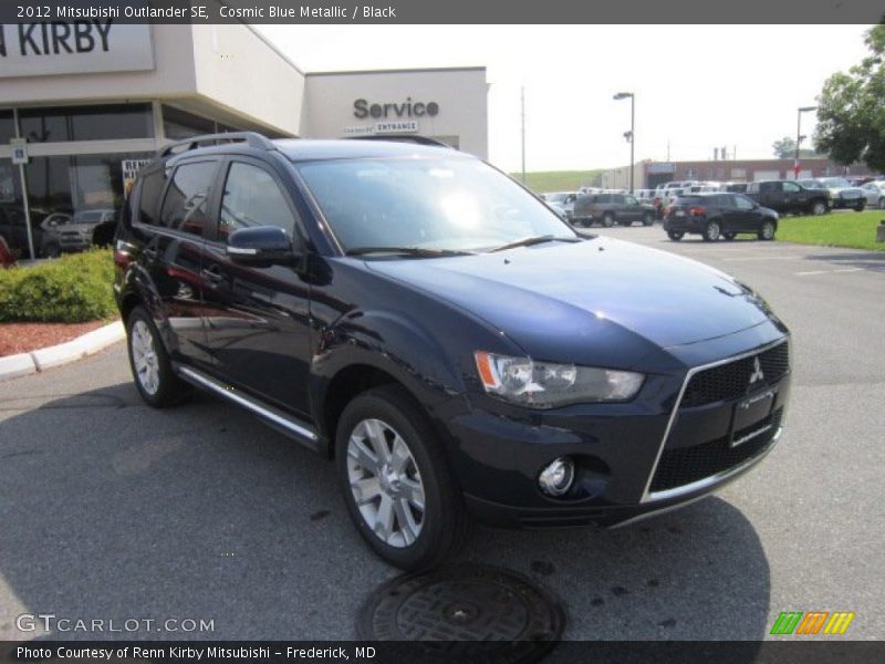 Cosmic Blue Metallic / Black 2012 Mitsubishi Outlander SE