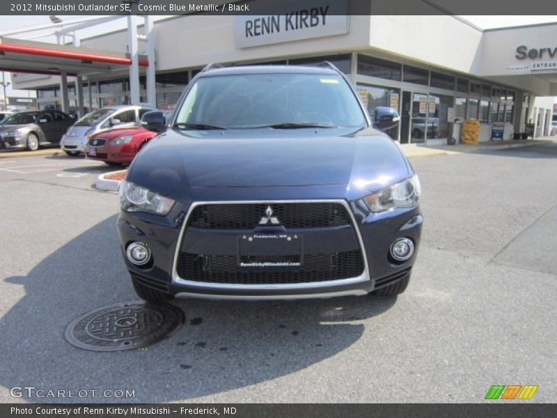 Cosmic Blue Metallic / Black 2012 Mitsubishi Outlander SE