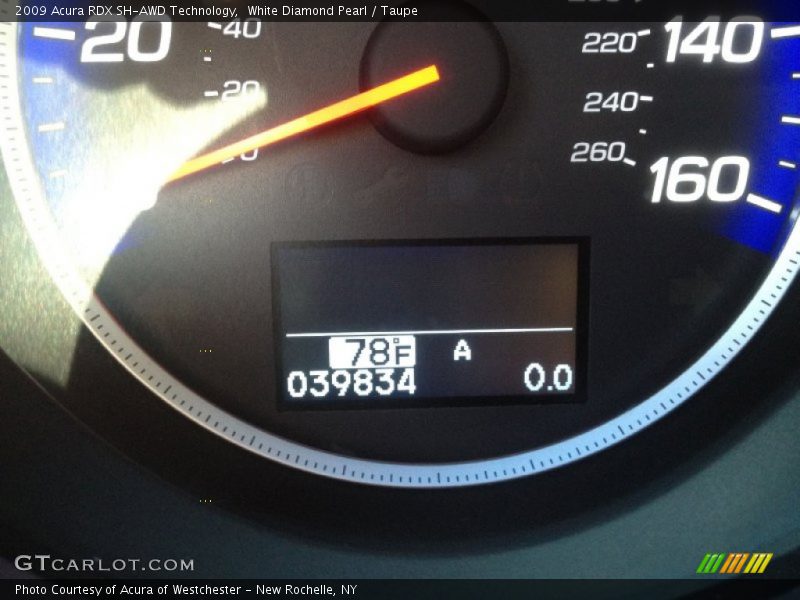 White Diamond Pearl / Taupe 2009 Acura RDX SH-AWD Technology