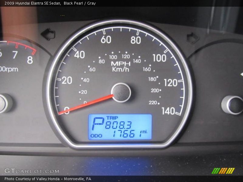 Black Pearl / Gray 2009 Hyundai Elantra SE Sedan