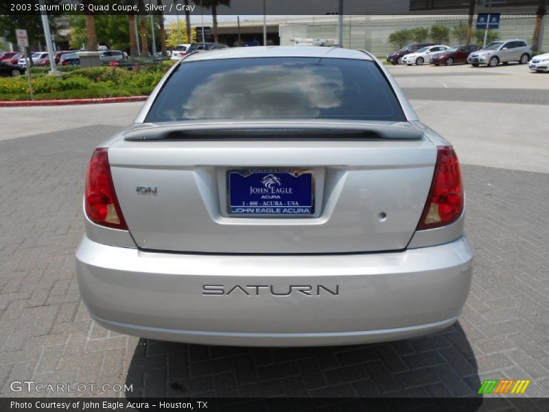 Silver / Gray 2003 Saturn ION 3 Quad Coupe