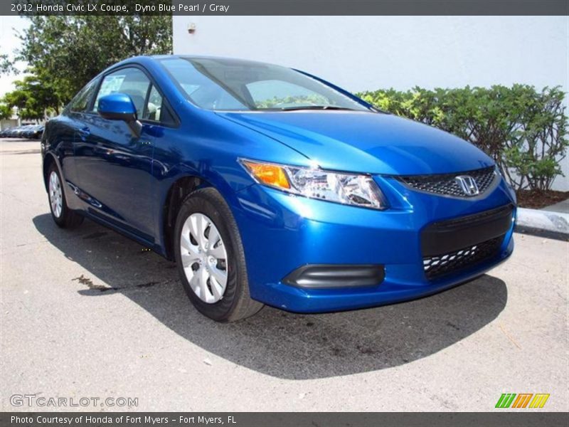 Dyno Blue Pearl / Gray 2012 Honda Civic LX Coupe