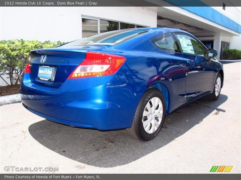 Dyno Blue Pearl / Gray 2012 Honda Civic LX Coupe