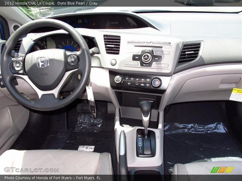 Dyno Blue Pearl / Gray 2012 Honda Civic LX Coupe