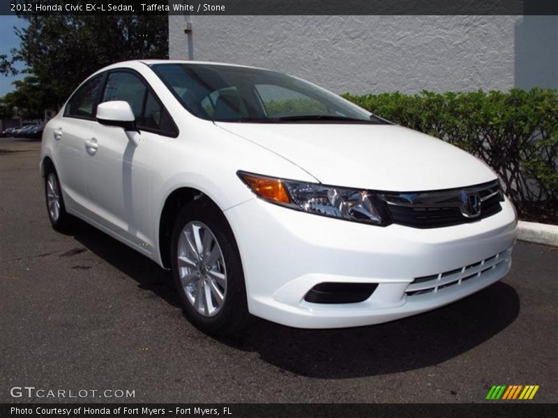Taffeta White / Stone 2012 Honda Civic EX-L Sedan