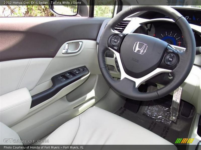 Taffeta White / Stone 2012 Honda Civic EX-L Sedan