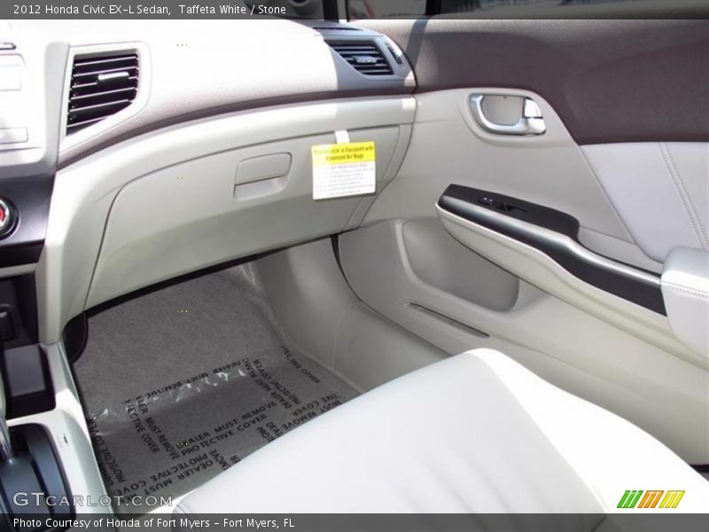 Taffeta White / Stone 2012 Honda Civic EX-L Sedan