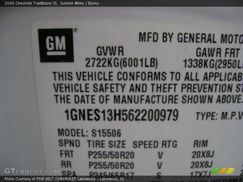 Summit White / Ebony 2006 Chevrolet TrailBlazer SS