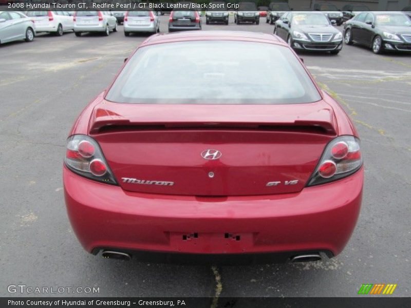 Redfire Pearl / GT Black Leather/Black Sport Grip 2008 Hyundai Tiburon GT