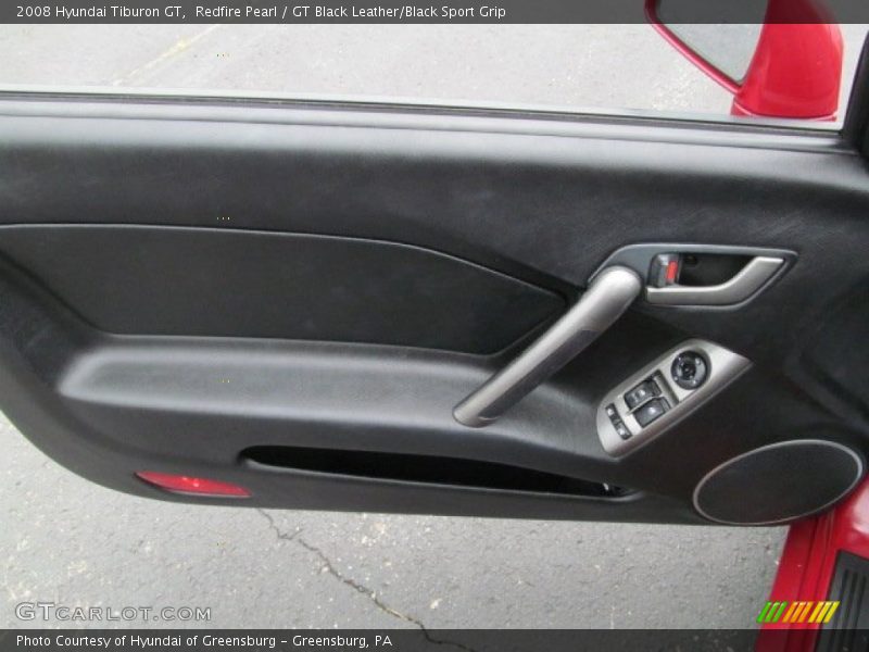 Redfire Pearl / GT Black Leather/Black Sport Grip 2008 Hyundai Tiburon GT