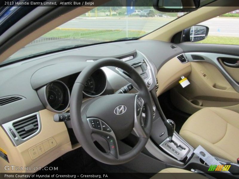 Atlantic Blue / Beige 2013 Hyundai Elantra Limited
