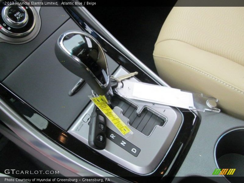 Atlantic Blue / Beige 2013 Hyundai Elantra Limited