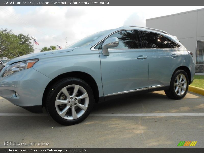Cerulean Blue Metallic / Parchment/Brown Walnut 2010 Lexus RX 350