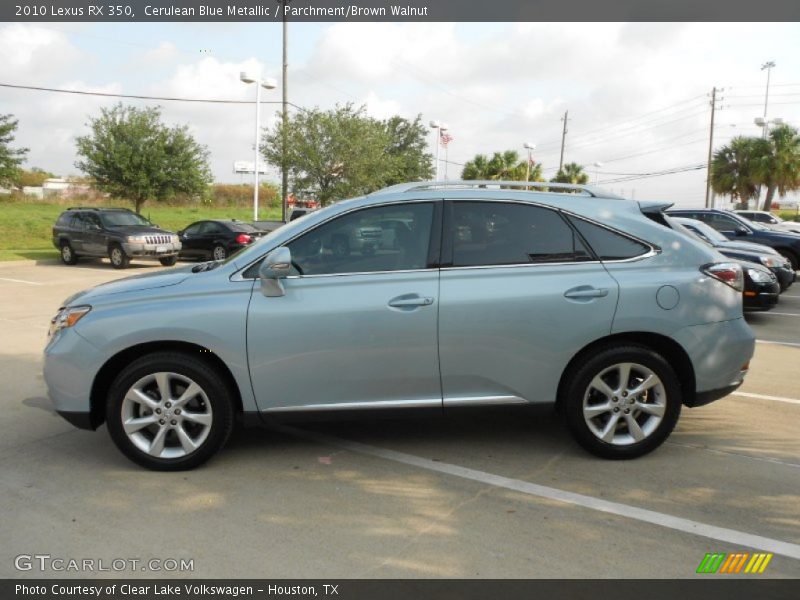 Cerulean Blue Metallic / Parchment/Brown Walnut 2010 Lexus RX 350