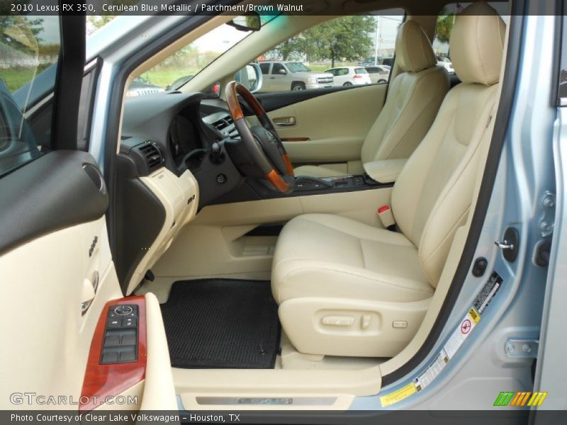 Cerulean Blue Metallic / Parchment/Brown Walnut 2010 Lexus RX 350