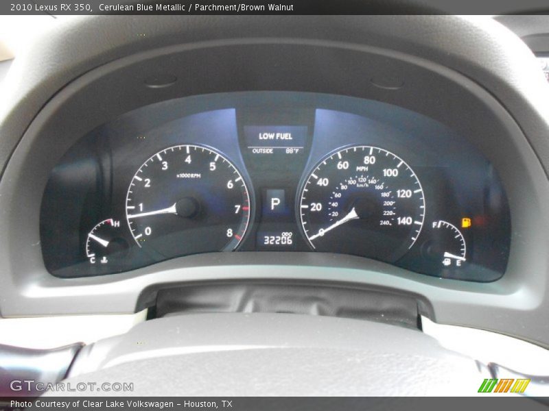 Cerulean Blue Metallic / Parchment/Brown Walnut 2010 Lexus RX 350
