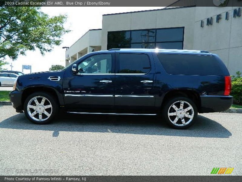 Blue Chip / Ebony/Ebony 2009 Cadillac Escalade ESV AWD