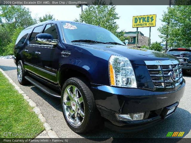 Blue Chip / Ebony/Ebony 2009 Cadillac Escalade ESV AWD