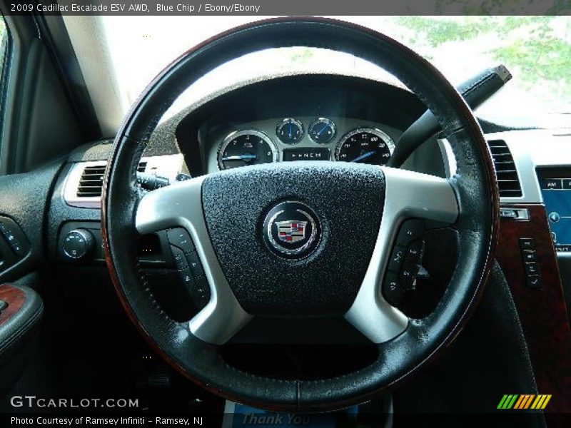 Blue Chip / Ebony/Ebony 2009 Cadillac Escalade ESV AWD