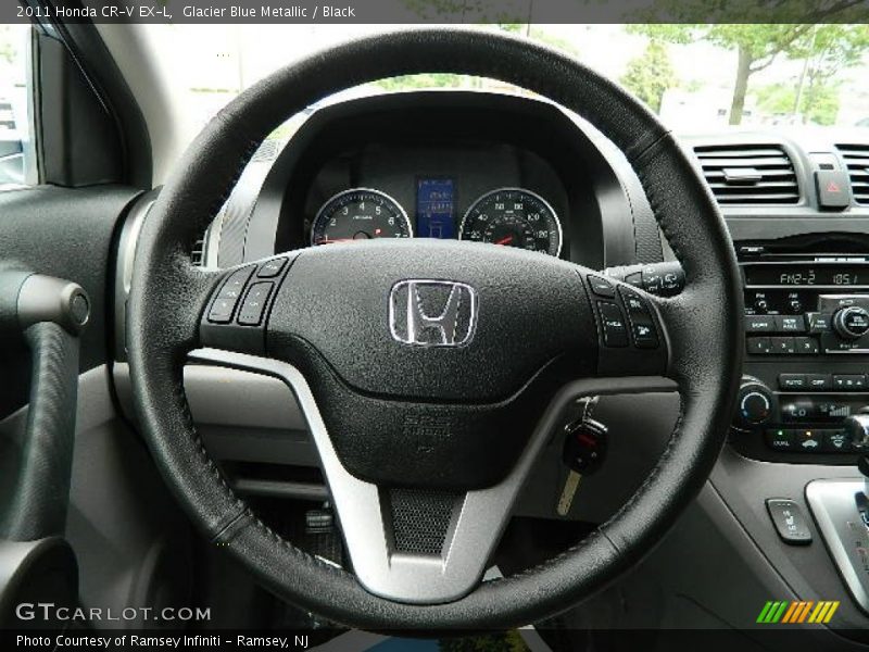 Glacier Blue Metallic / Black 2011 Honda CR-V EX-L