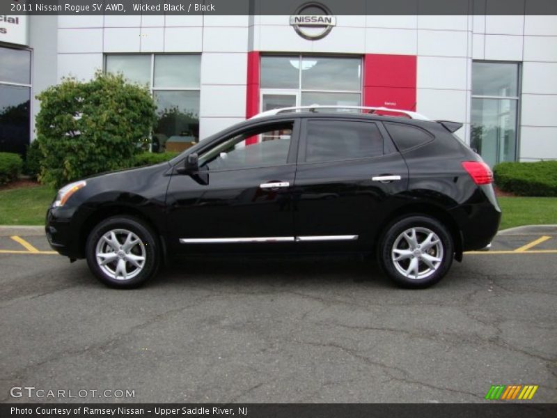 Wicked Black / Black 2011 Nissan Rogue SV AWD