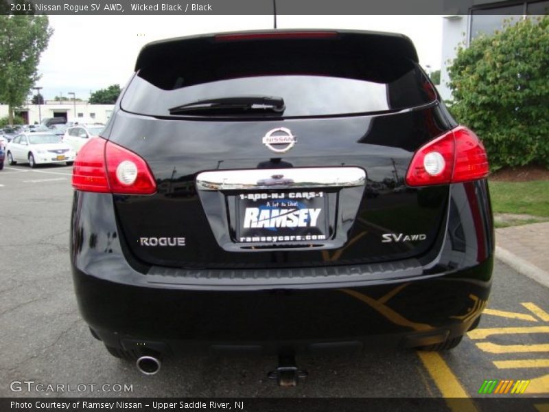 Wicked Black / Black 2011 Nissan Rogue SV AWD