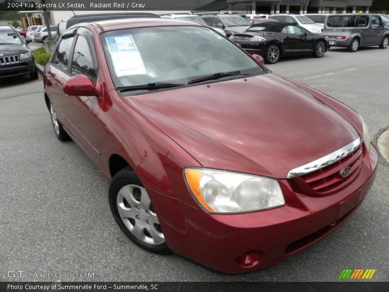 Radiant Red / Gray 2004 Kia Spectra LX Sedan