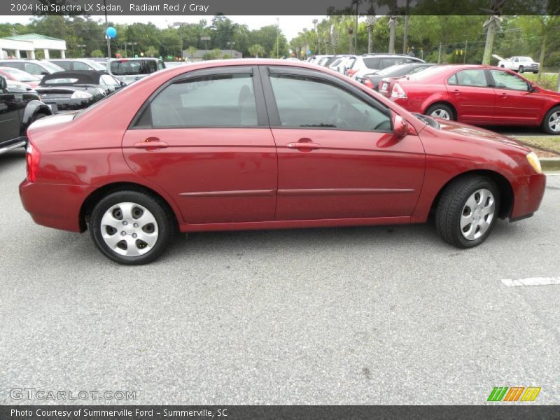 Radiant Red / Gray 2004 Kia Spectra LX Sedan