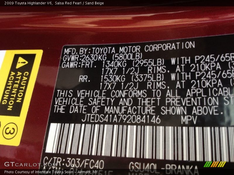 Salsa Red Pearl / Sand Beige 2009 Toyota Highlander V6